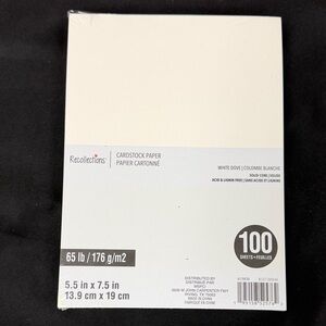 Recollections White Cardstock Paper 65lb 5.5 in x 7.5 in 100 sheets white dove